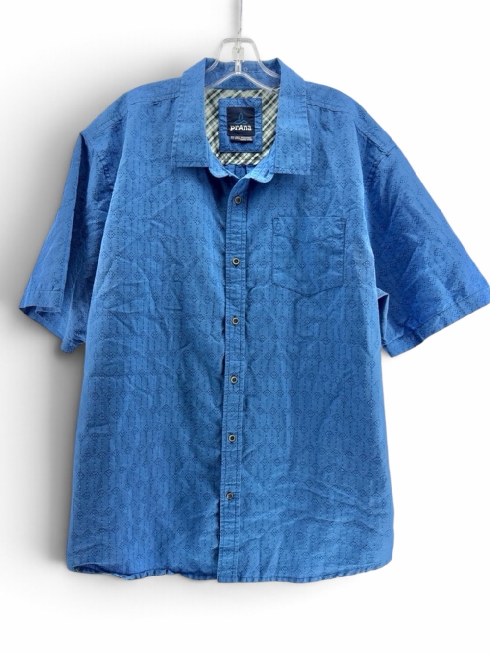 Prana Men's Short Sleeve Patterned Button-Down Shirt Size XXL